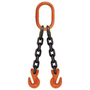 CHAIN SLING-DOUBLE LEG-GRADE 100-WITH GRAB HOOK (DOG)