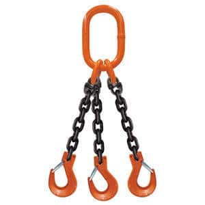 CHAIN SLING-TRIPLE LEG-GRADE 100-WITH SLING HOOK (TOS)