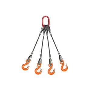 4-LEG BRIDLE WIRE ROPE SLING WITH HOOKS – Accurate Rigging