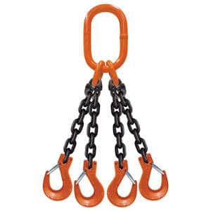 CHAIN SLING-QUAD LEG-GRADE 100-WITH SLING HOOK (QOS)